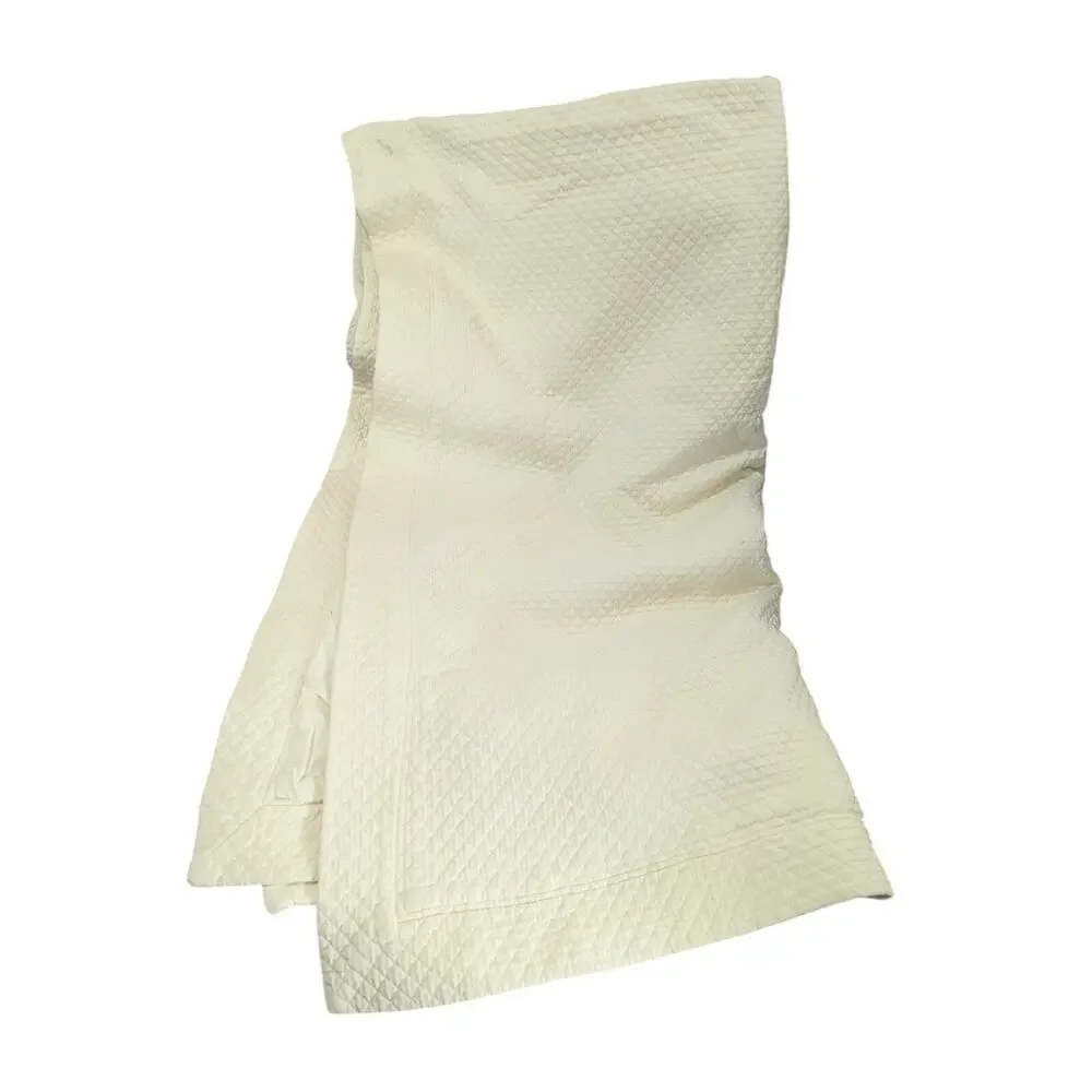 WEST POINT STEVENS! SET! SUPERB CREAM MINI WAFFLED DUVET COVER & BEDSKIRT! FL/QN